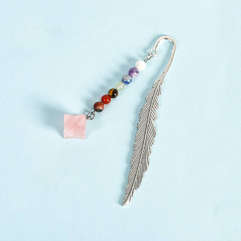 Chakra Gemstone Merkaba Star Feather Bookmark Collection – Multiple Color Variants